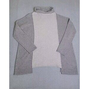 Mantovani Studio Sweater Womens L Gray Wool Cashmere Knit Lightweight Italy Soft